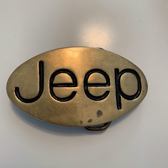 Vintage stamped Solid Brass Belt Buckle JEEP Wrangler 4x4 Cherokee Hipster Style - Picture 7 of 7